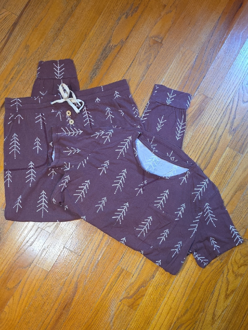 LATES By Kate Burgandy With White Trees Size M